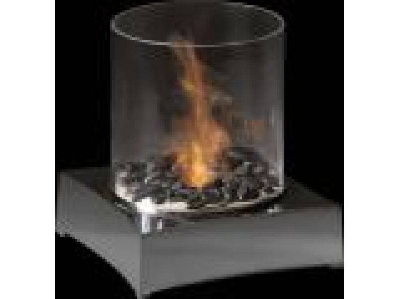 GlassFire‚© Cylinder With Polished Aluminum Base Indoor/Outdoor