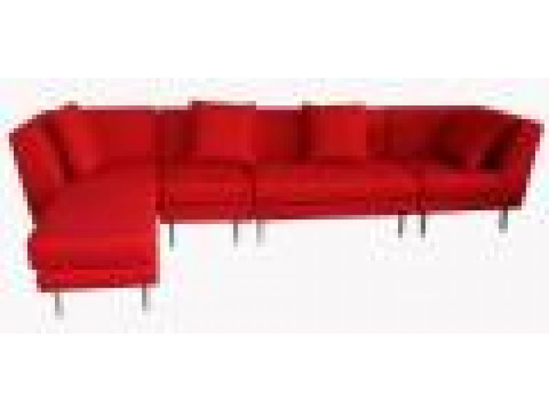 SL 236 Red, Red Fabric Sectional Sofa Set
