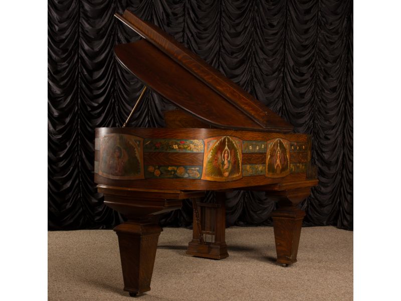 Original Mission Style Oak Gerhard Heintzman Grand Piano