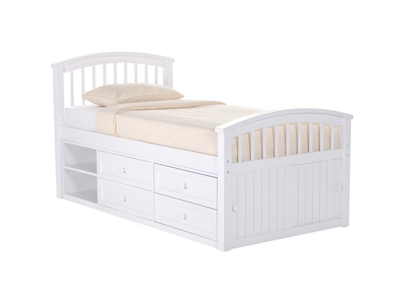 Captain\'s Bed in White Finish