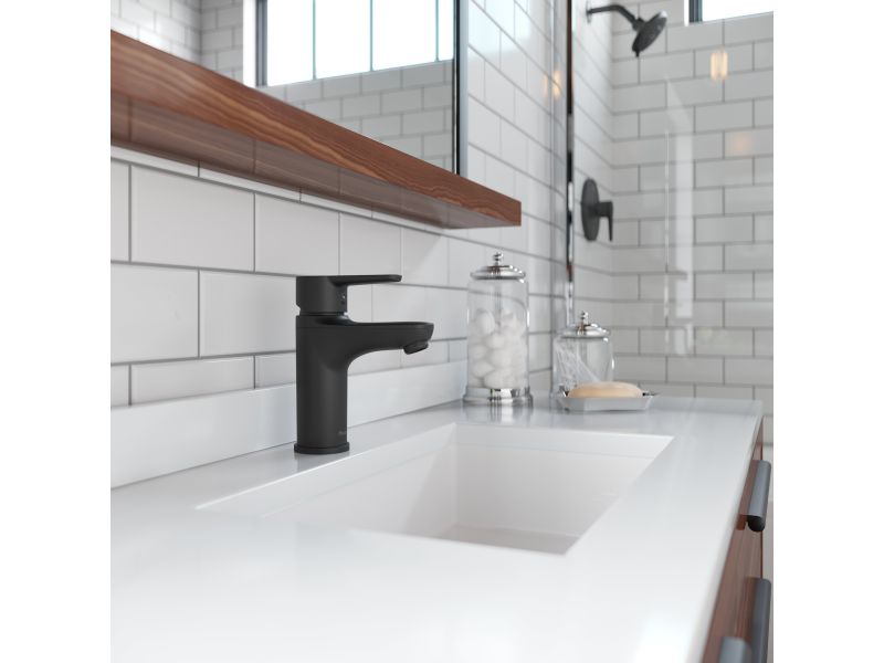 Pfirst Modern Single-Control Bathroom Faucet in Matte Black