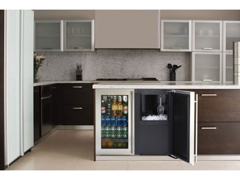 Modular 3000 Series 36 Custom Glass Door Refrigerator / Clear Ice Machine - 3018RGL/3018CLR
