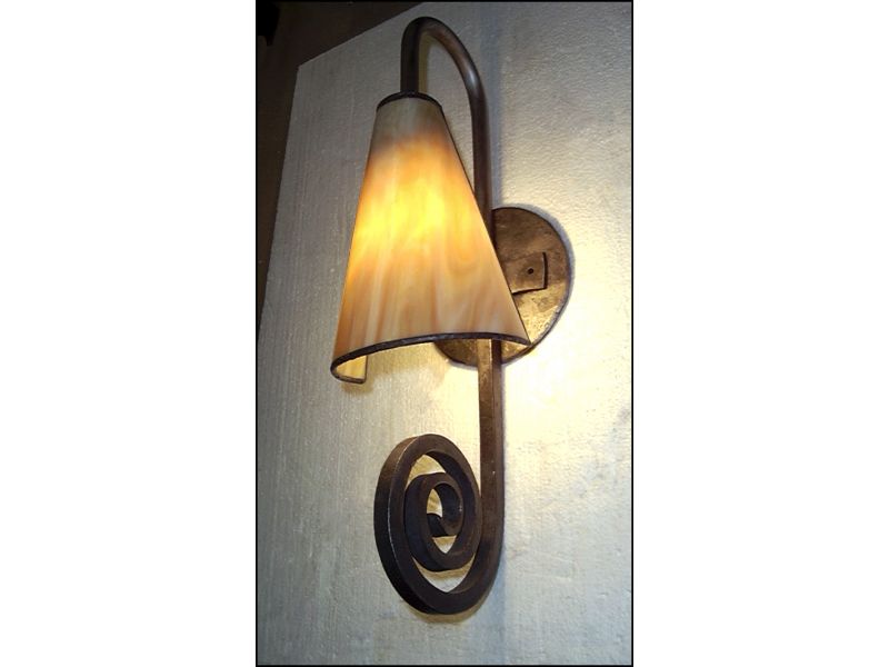 COLWS Glass and Iron Wall Sconce