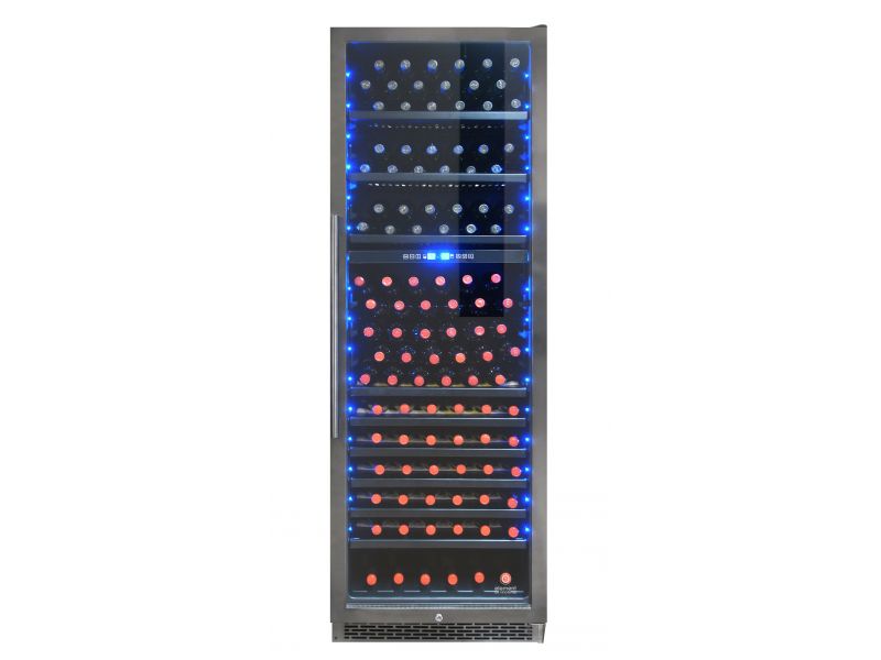  Element by Vinotemp 168 Bottle Smoked Black Stainless Steel Dual-Zone Wine Cooler