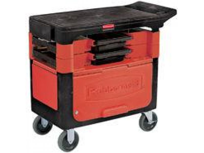 6180-88 Trades Cart with Locking Cabinet Includes 2 parts boxes and 4 parts bins