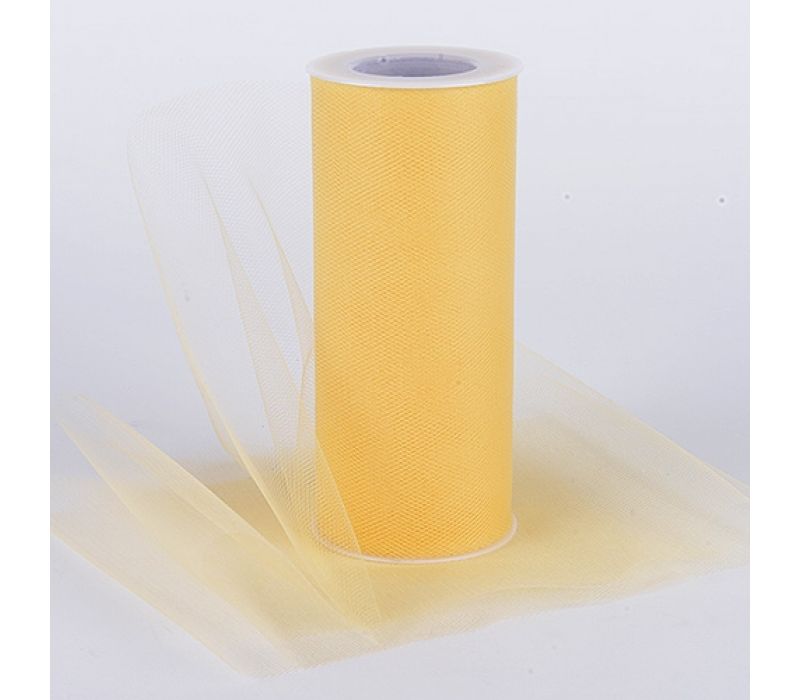 Gold 6 Inch Tulle Roll 25 Yards