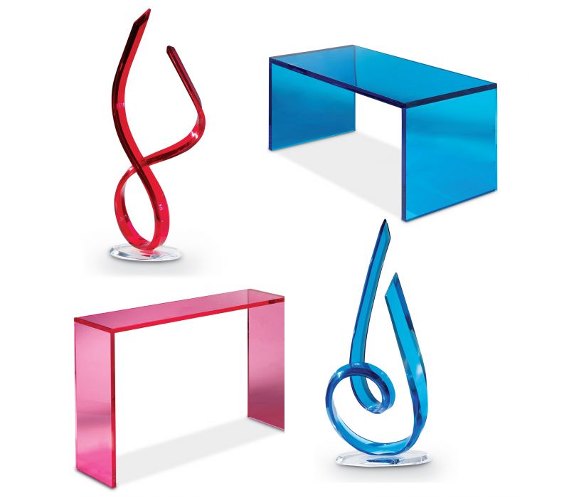 Acrylic sculptures and Occasional Tables