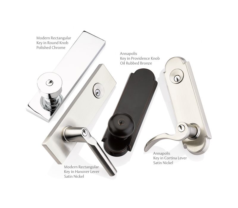 Modern Rectangular and Annapolis single and two point lockset trim styles