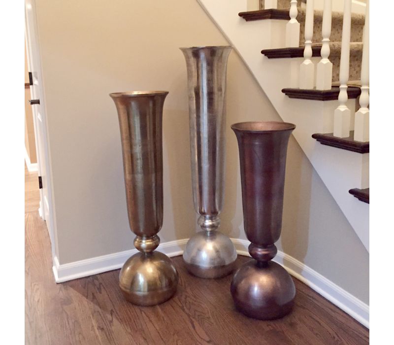 Metal Floor Vases